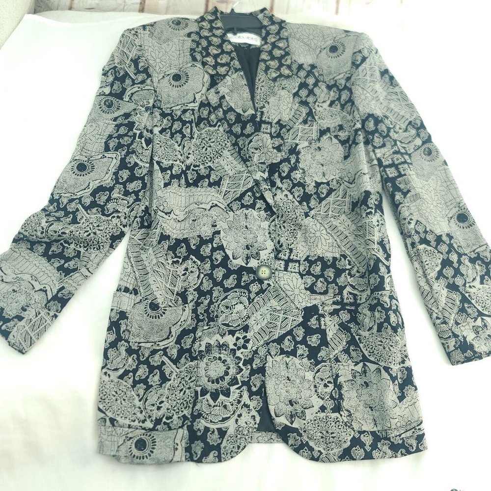 JH Collectibles Womens Multicolor Floral Long Sleeve One Button Blazer Size 6